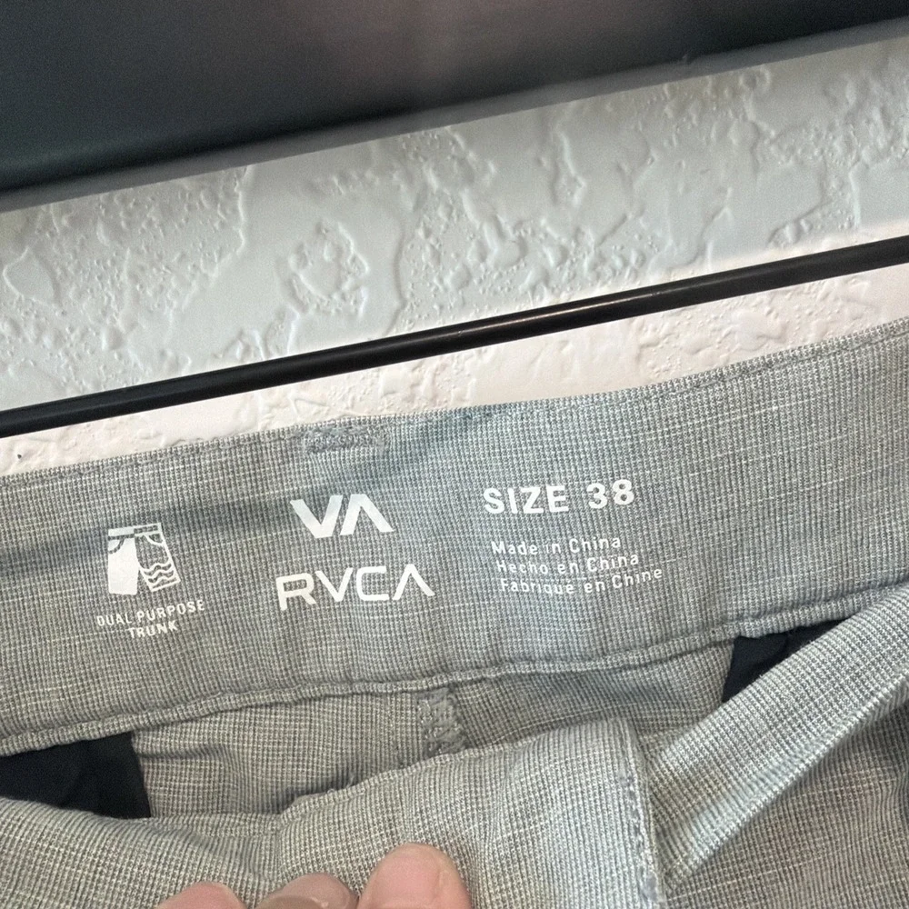 RVCA Dual Purpose Trunk Gray Seafoam Green Men's Short Size 38